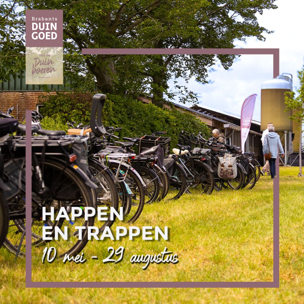 Zondag 10 mei en zaterdag 29 augustus



Stap op de fiets en geniet van een smakelijke tocht door het Brabantse landschap!
